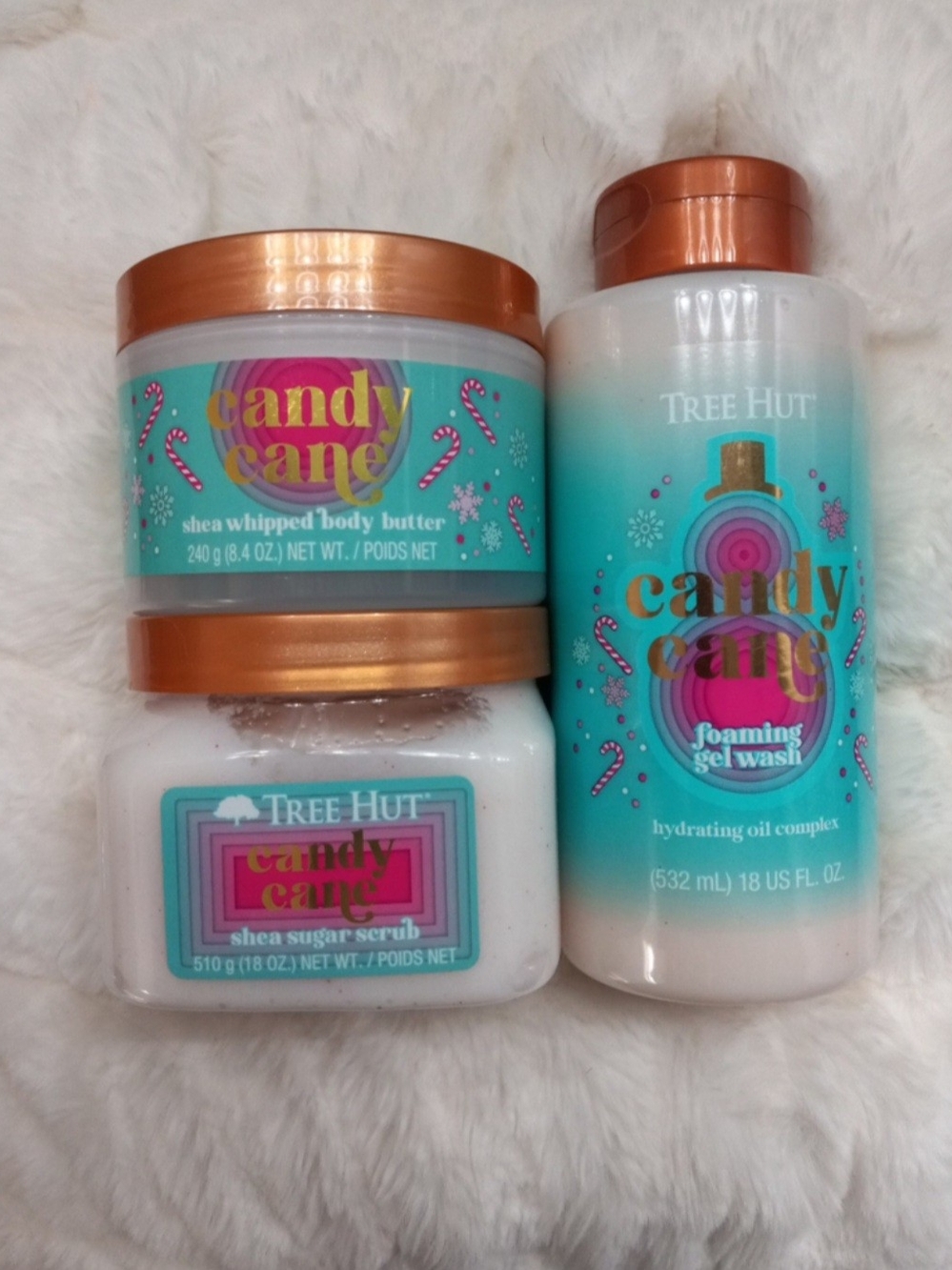 Tree Hut Candy Cane Shea Sugar Scrub & Foaming Gel Wash - Teal/Copper